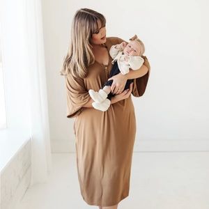 Dwell & Slumber Caftan Dress in Camel M/L